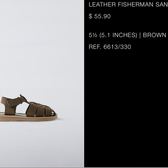 EUC Zara Leather Fisherman Sandals Cowhide Leather Cage sandals size 5.5 - Picture 6 of 7